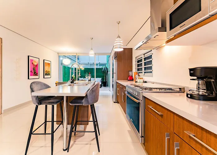 Trendy La Roma With Parking & Patio Apartment